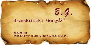 Brandeiszki Gergő névjegykártya